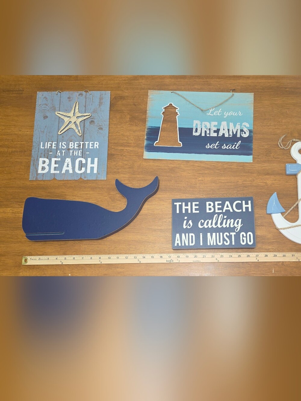 Coastal / Nautical Wall Decor, 6pc, Rentals, Beach House, Dorm, Surfer, Mermaid